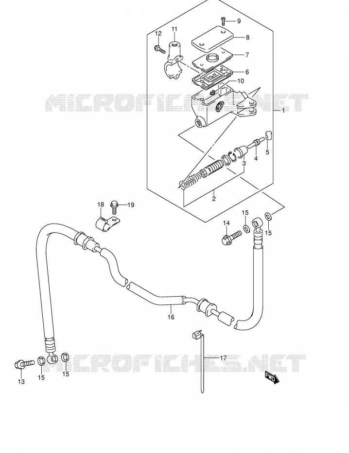 CLUTCH HOOFDREMCILINDER (GSF1200K1/K2/K3/K4/ZK4/K5/ZK5) Suzuki MOTO 1200 BANDIT 2003  GSF1200K3(E2)