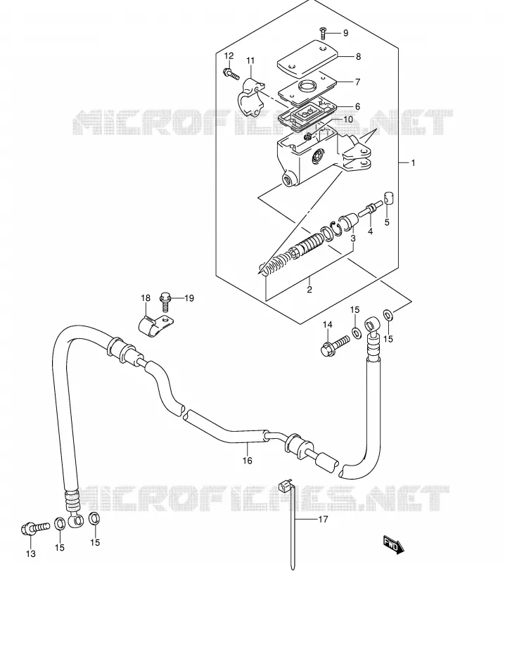 CLUTCH HOOFDREMCILINDER (GSF1200SK1/SK2/SK3/SK4/SK5/SZK5) Suzuki MOTO 1200 BANDIT 2002  GSF1200K2(E2)