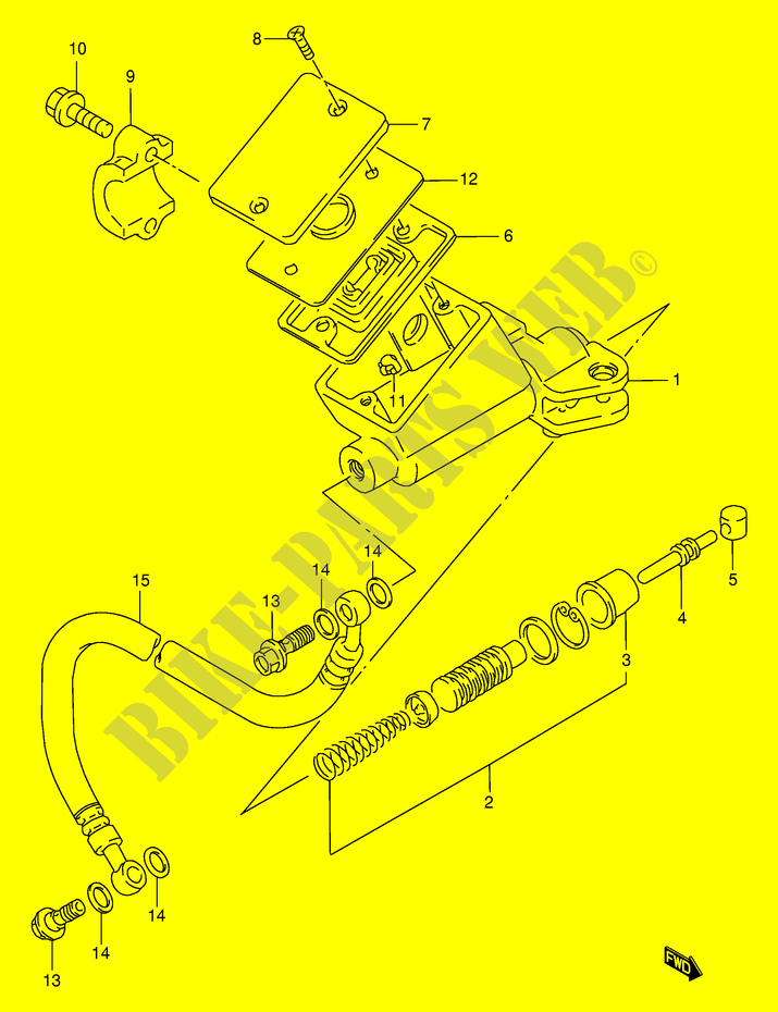 CLUTCH HOOFDREMCILINDER (MODELE S/T/V/W) voor Suzuki GSX-R 1100 1994