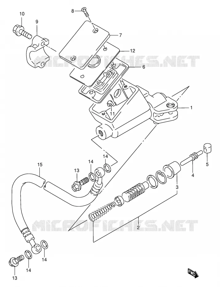 CLUTCH HOOFDREMCILINDER (MODELE S/T/V/W) Suzuki MOTO 1100 GSX-R 1994  GSX-R1100WR(E2)