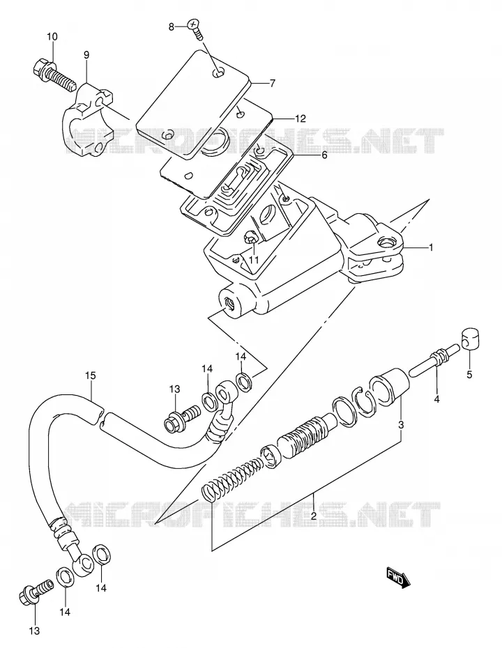 CLUTCH HOOFDREMCILINDER (MODELE S/T/V/W) Suzuki MOTO 1100 GSX-R 1996  GSX-R1100WT(E28)