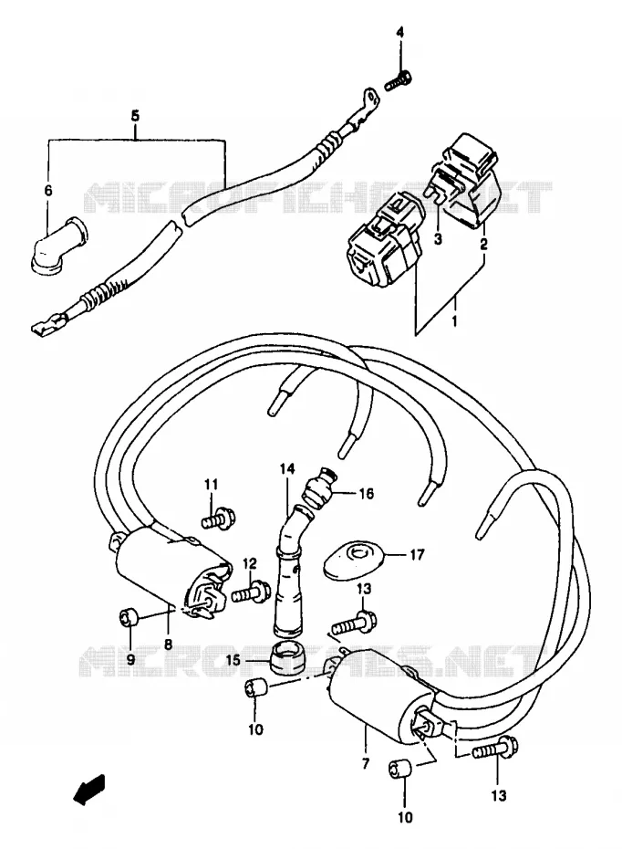 ELEKTRISCH (GSF1200SAV/SAW/SAX/SAY) Suzuki MOTO 1200 BANDIT 1999  GSF1200X(T/V/W/X/Y)