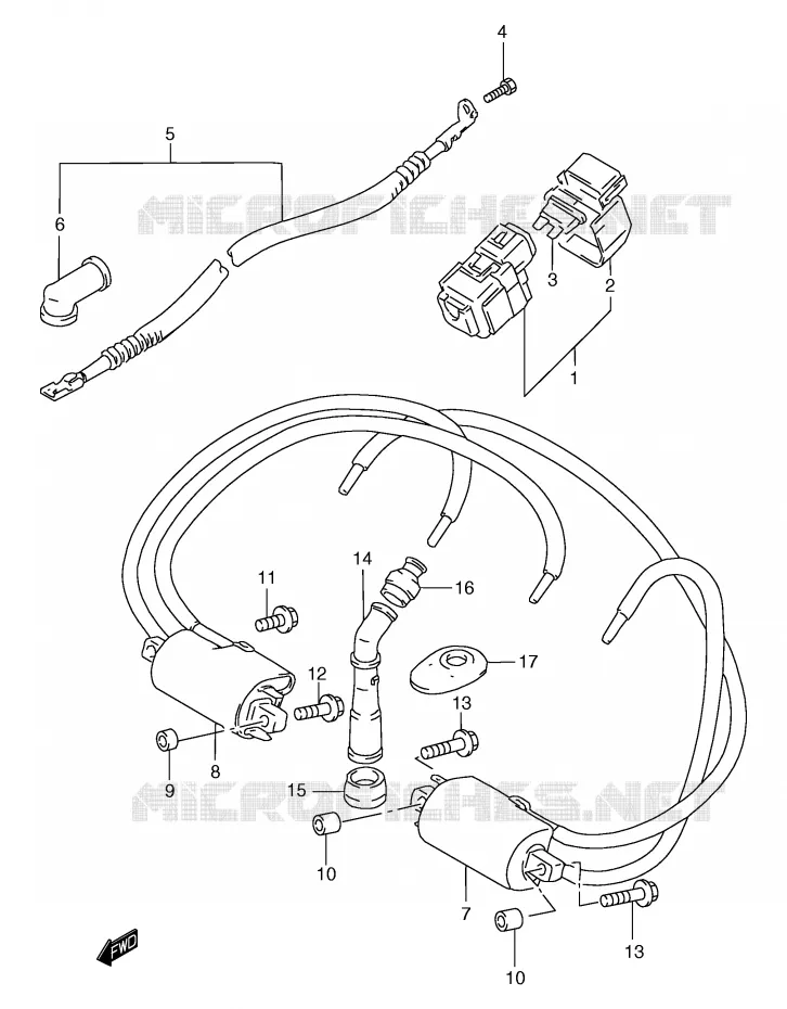 ELEKTRISCH (GSF1200SAV/SAW/SAX/SAY) Suzuki MOTO 1200 BANDIT 2000  GSF1200Y(E2)