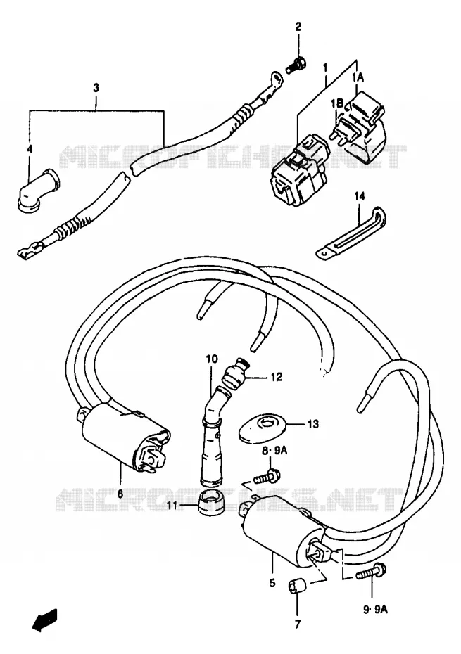 ELEKTRISCH (GSF1200T/V/W/X/Y/ST/SV/SW/SX/SY) Suzuki MOTO 1200 BANDIT 1999  GSF1200SAX(T/V/W/X/Y)