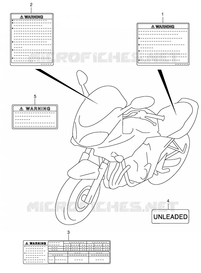 ETIKET (MODELE K3/K4) Suzuki MOTO 600 BANDIT 2000  GSF600SY(E2)