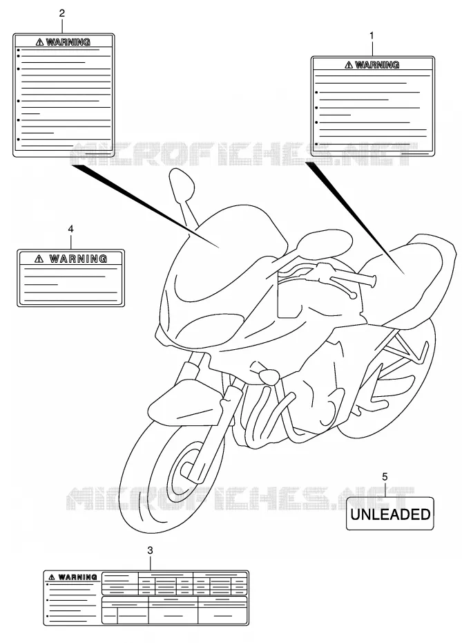 ETIKET (MODELE K5) Suzuki MOTO 1200 BANDIT 2005  GSF1200SK5(E2)
