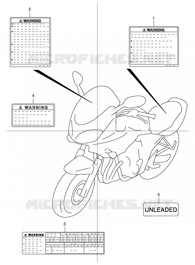 ETIKET (MODELE Y) Suzuki MOTO 600 BANDIT 2004  GSF600ZK4(E2)