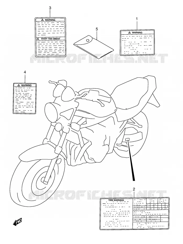 ETIKET Suzuki MOTO 1200 BANDIT 1997  GSF1200SAV(E28)