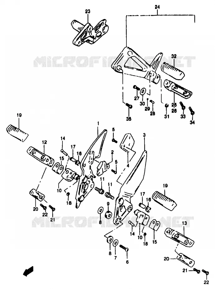 FOOTREST (MODELE T) Suzuki MOTO 1200 BANDIT 2000  GSF1200SAY(T/V/W/X/Y)