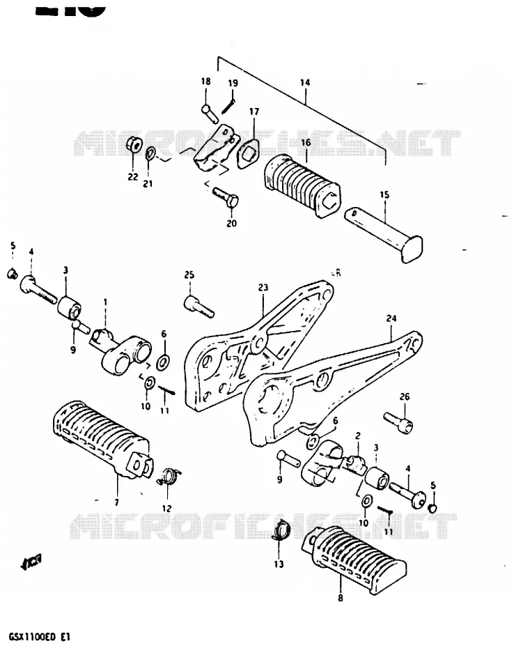 FOOTREST (MODELE Z) Suzuki MOTO 1100 GSX 1982  GSX1100Z(Z/D)