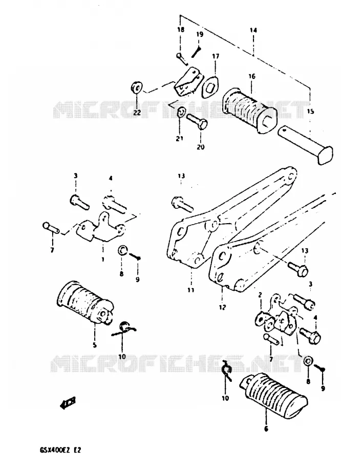 FOOTREST Suzuki MOTO 400 GSX 1982  GSX400SZ