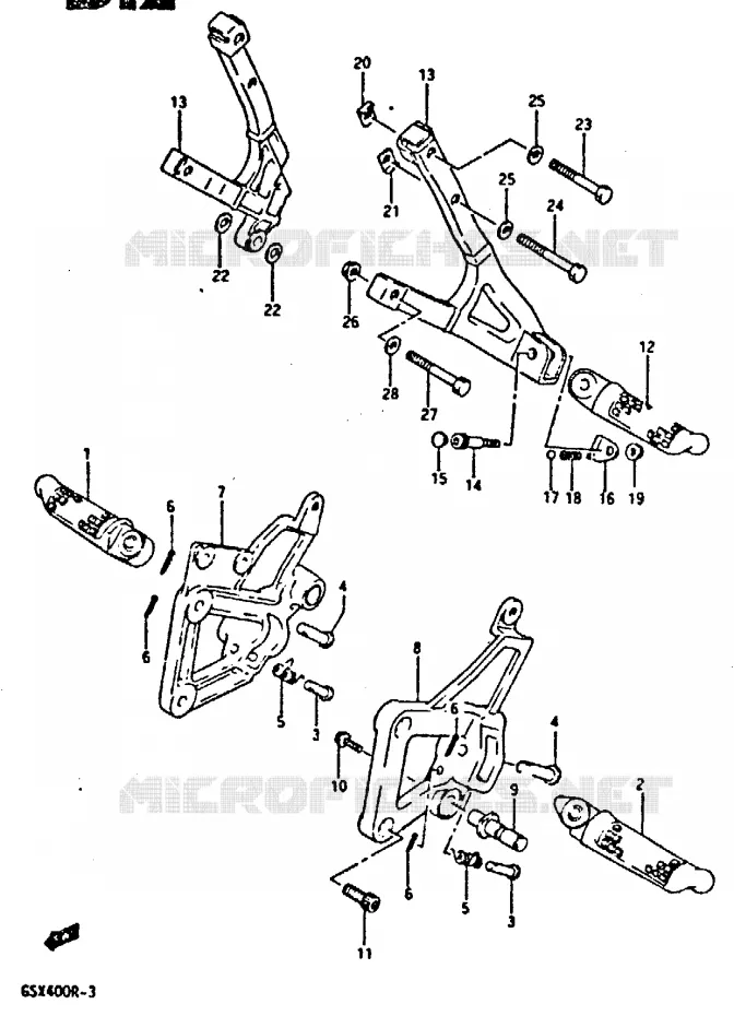 FOOTREST Suzuki MOTO 400 GSX-R 1987  GSX-R400H