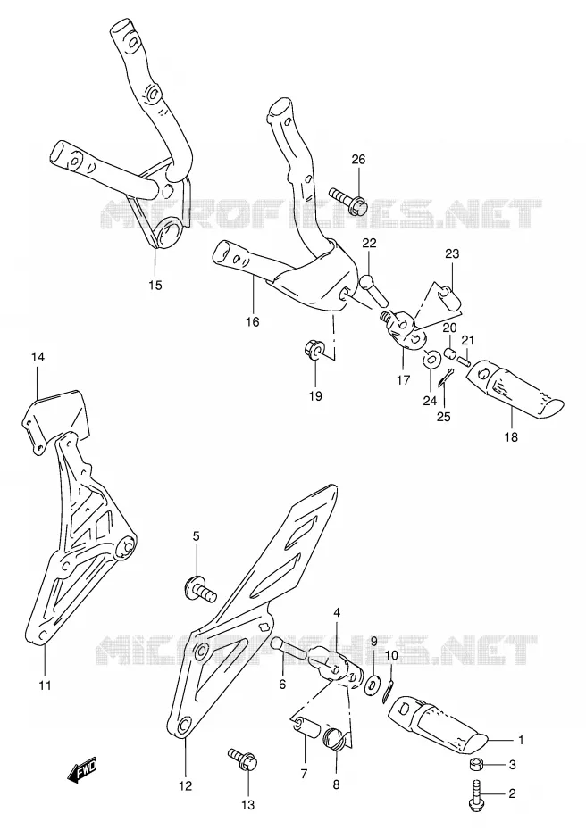 FOOTREST Suzuki MOTO 400 GSX-R 1992  GSX-R400RN(E30)