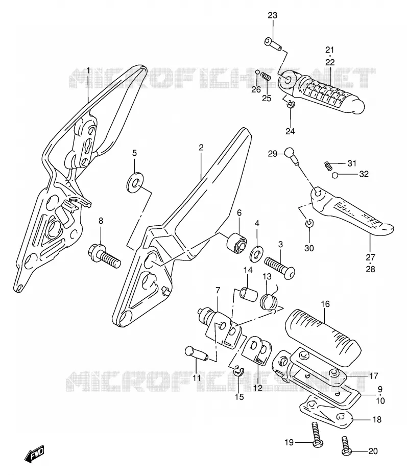 FOOTREST Suzuki MOTO 600 BANDIT 1999  GSF600UX(E2)