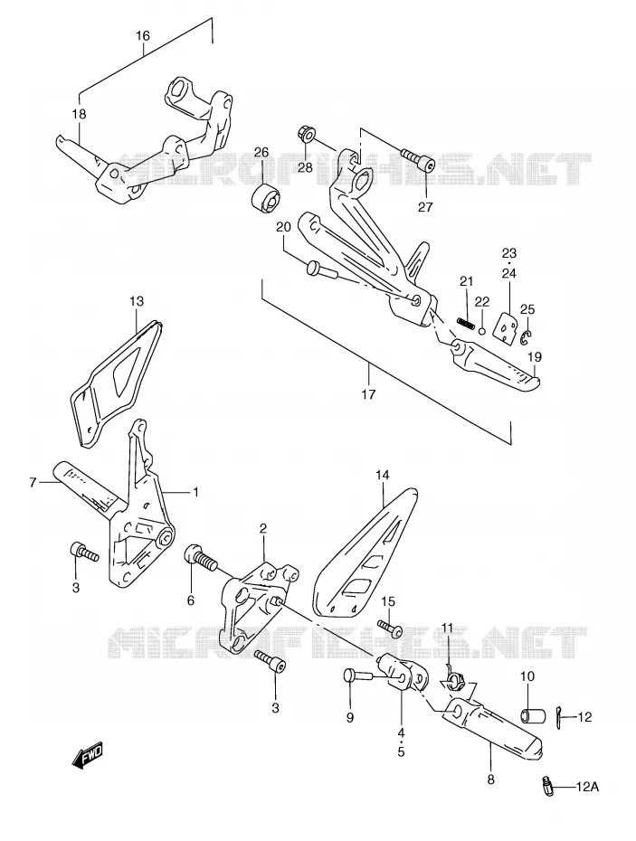 FOOTREST Suzuki MOTO 600 GSX-R 1999  GSX-R600X(E2)