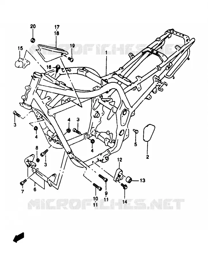 FRAME (GSF1200T/ST/V/SV) Suzuki MOTO 1200 BANDIT 1996  GSF1200T/GSF1200ST