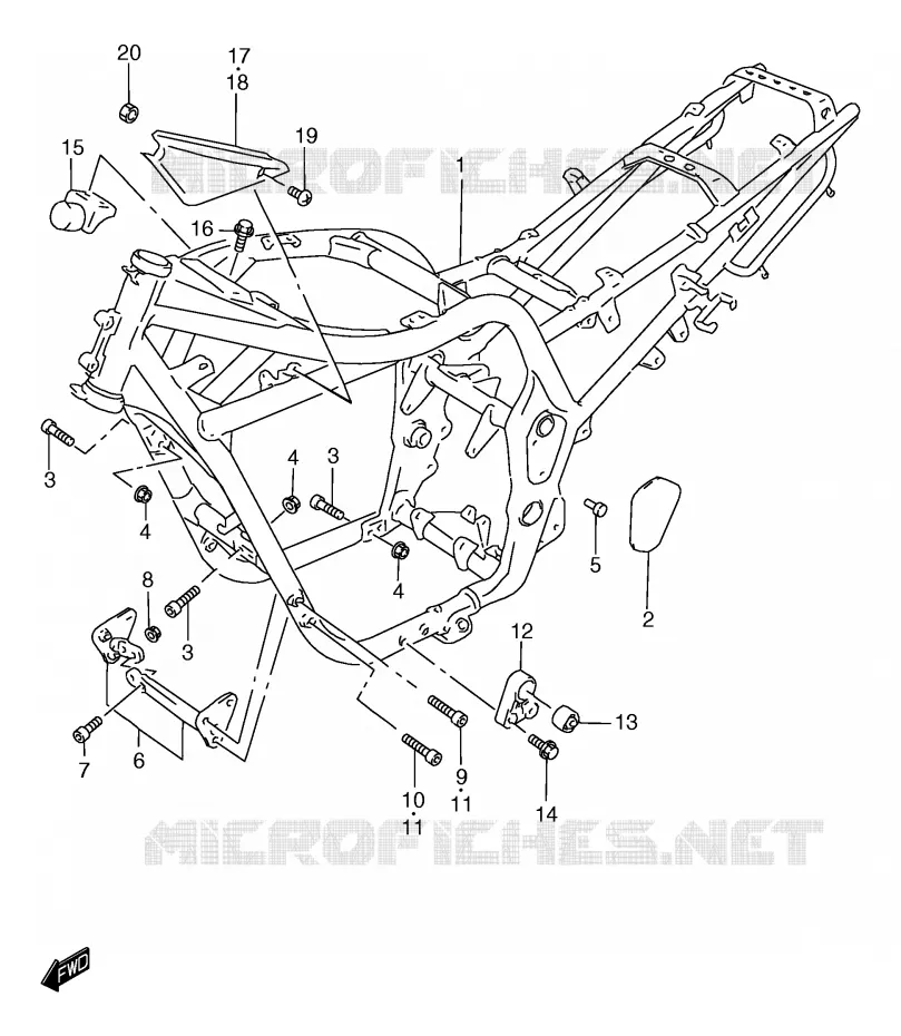 FRAME (GSF1200T/ST/V/SV) Suzuki MOTO 1200 BANDIT 2000  GSF1200SY(E2)