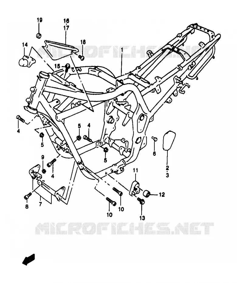 FRAME (GSF1200W/SW) Suzuki MOTO 1200 BANDIT 1998  GSF1200W/GSF1200SW/GSF1200SAW