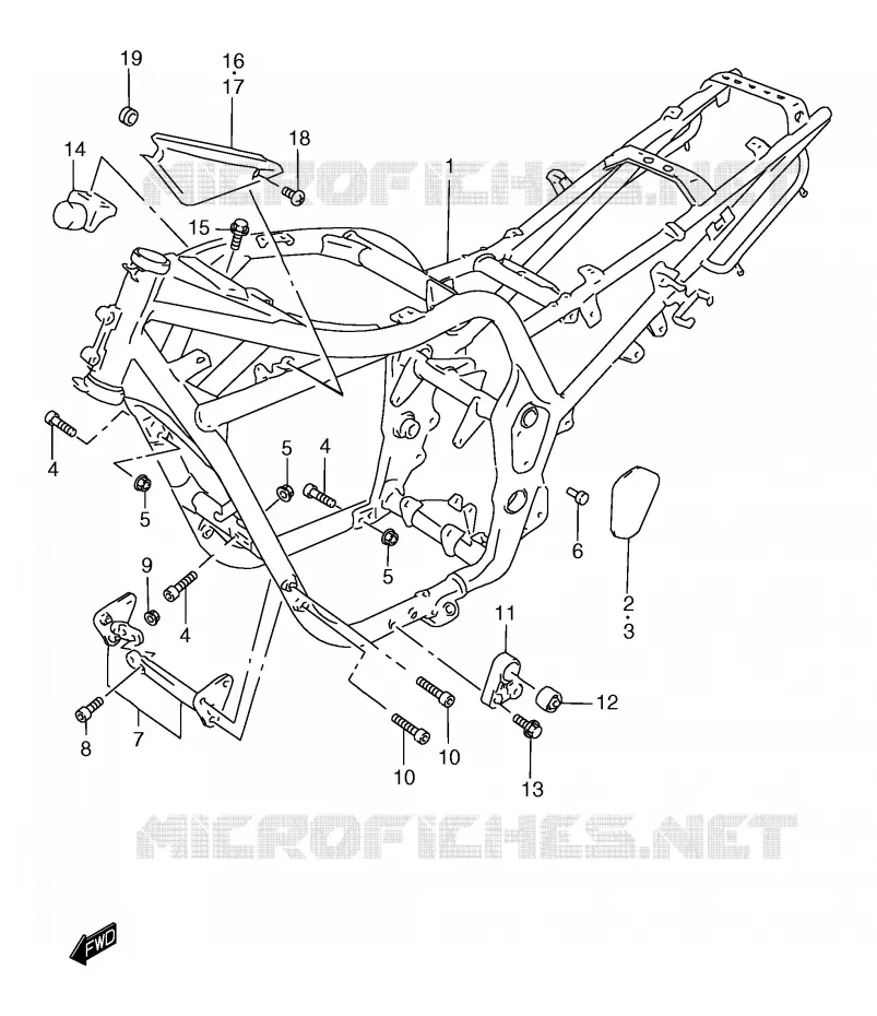 FRAME (GSF1200W/SW) Suzuki MOTO 1200 BANDIT 2000  GSF1200Y/GSF1200SY/GSF1200SAY