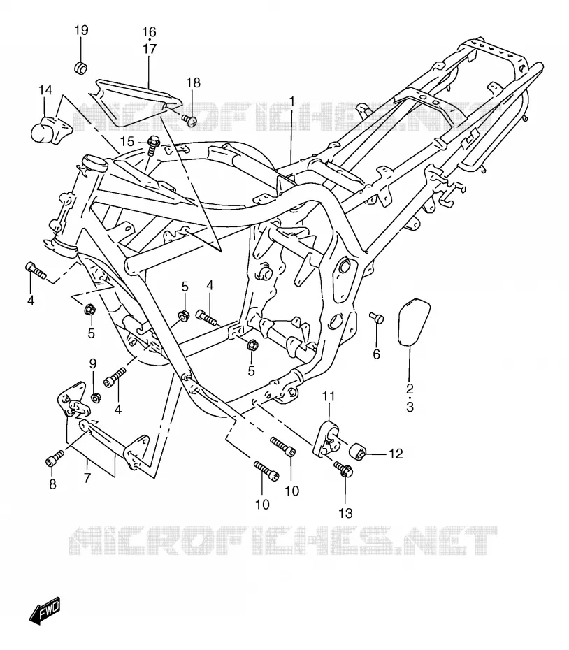 FRAME (GSF1200X/SX) Suzuki MOTO 1200 BANDIT 1998  GSF1200SW(E2)