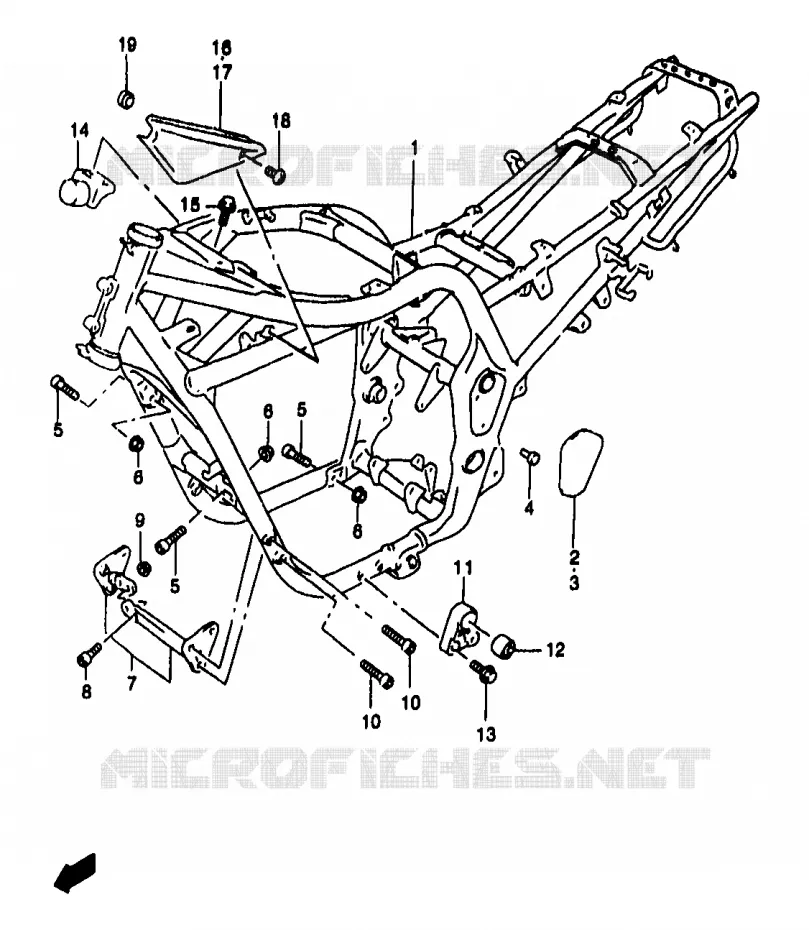 FRAME (GSF1200Y/SY) Suzuki MOTO 1200 BANDIT 1998  GSF1200W/GSF1200SW/GSF1200SAW