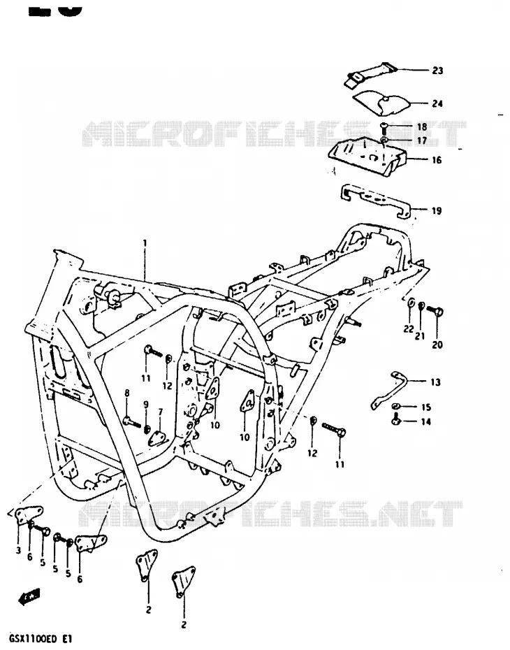 FRAME Suzuki MOTO 1100 GSX 1983  GSX1100XD(Z/D)