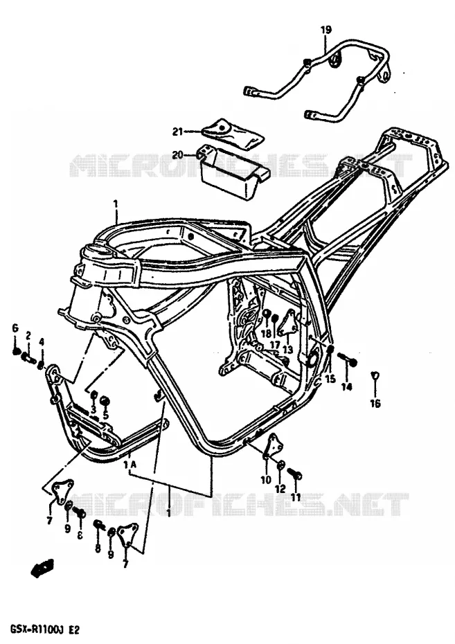 FRAME Suzuki MOTO 1100 GSX-R 1986  GSX-R1100G(G/H/J)