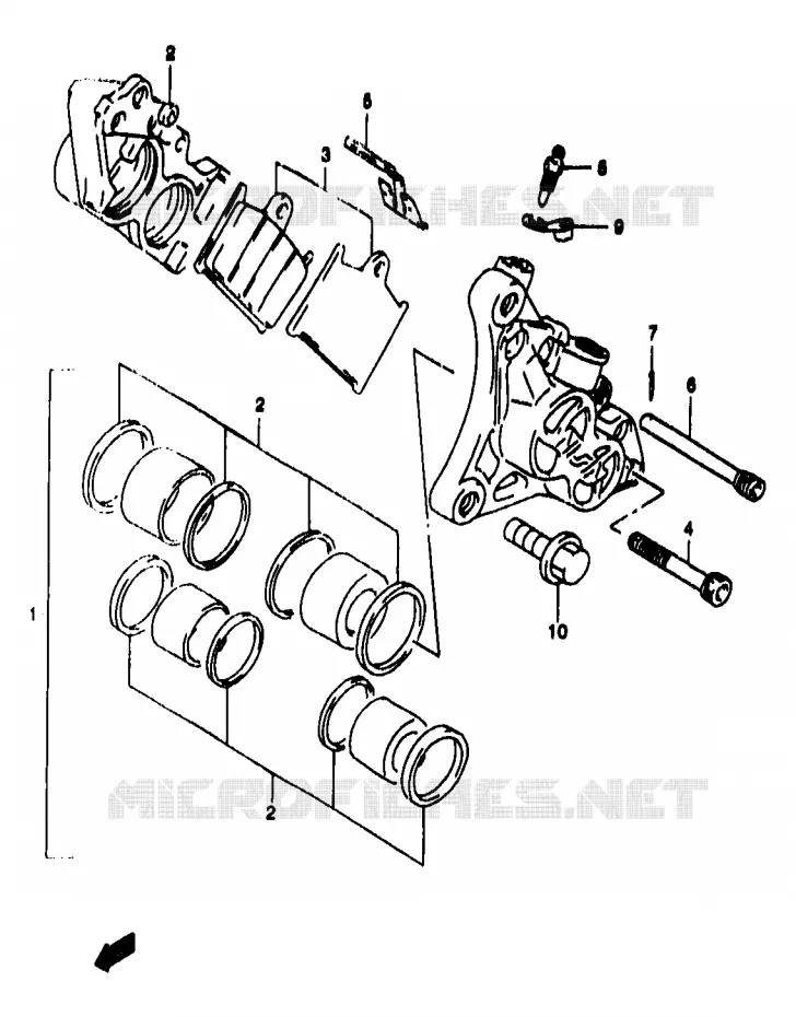 FRONT CALIPER (GSF1200SAV/SAW/SAX/SAY) Suzuki MOTO 1200 BANDIT 1997  GSF1200V(T/V/W/X/Y)