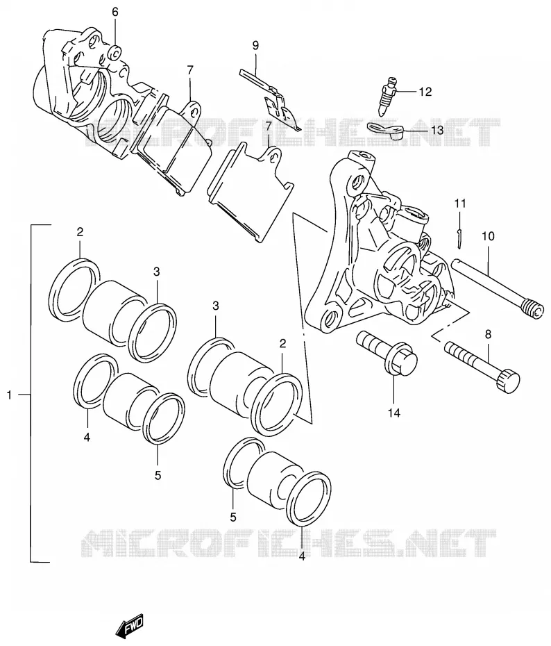 FRONT CALIPER Suzuki MOTO 400 GSX-R 1991  GSX-R400RFM(E30)