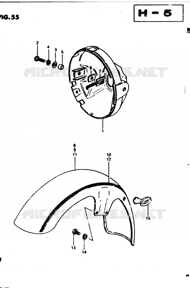 FRONT FENDER - KOPLAMPHUIS (MODELE Z) Suzuki MOTO 850 GS 1982  GS850GZ(E1)