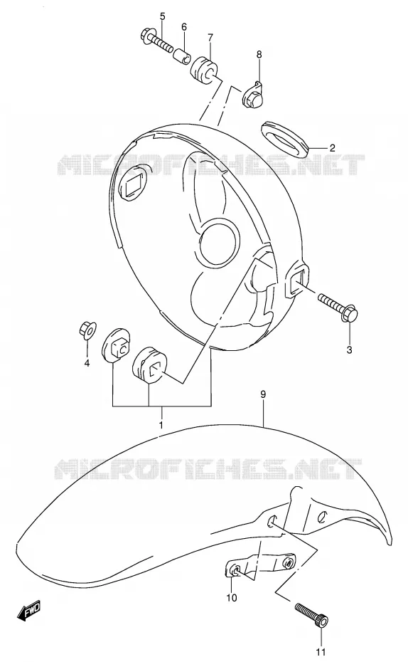 FRONT FENDER Suzuki MOTO 250 BANDIT 2000  GSF250VY(E24)