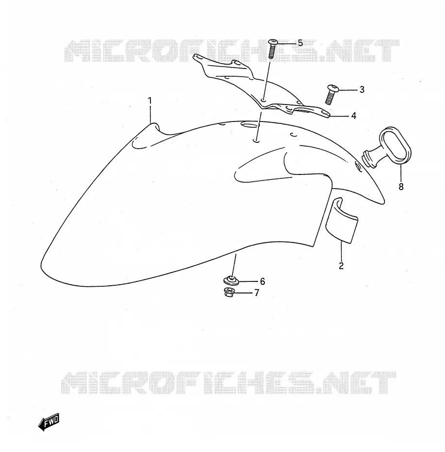 FRONT FENDER Suzuki MOTO 400 BANDIT-N 1992  GSF400N(E28)