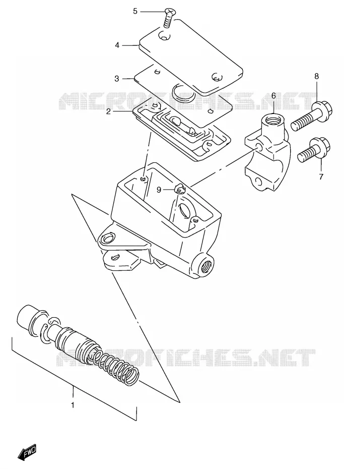 FRONT HOOFDREMCILINDER (GSF1200SAV/SAW/SAX/SAY) Suzuki MOTO 1200 BANDIT 2000  GSF1200SAY(E2)