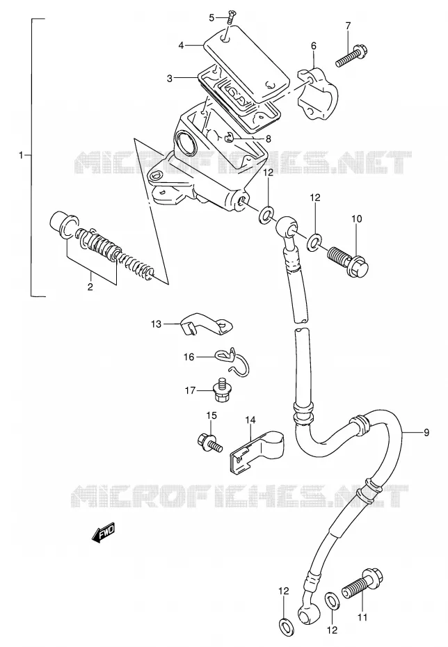 FRONT HOOFDREMCILINDER (MODELE M) Suzuki MOTO 250 GSX 1994  GSX250FR(E24)