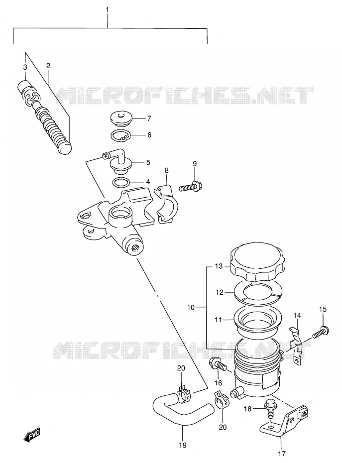 FRONT HOOFDREMCILINDER Suzuki MOTO 750 GSX-R 1998  GSX-R750W(E2)