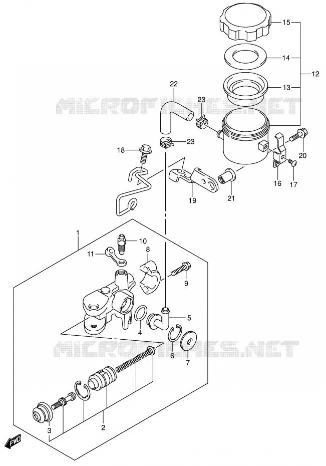 FRONT HOOFDREMCILINDER Suzuki MOTO 750 GSX-R 2005  GSX-R750U2K5(E2)