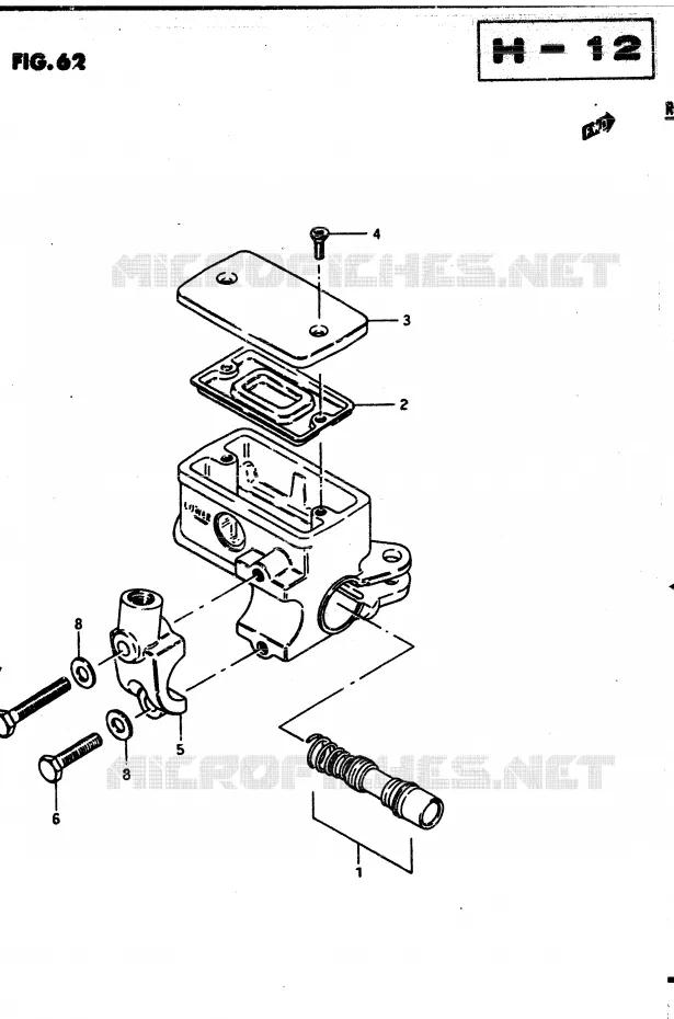 FRONT HOOFDREMCILINDER Suzuki MOTO 850 GS 1982  GS850GZ(E1)