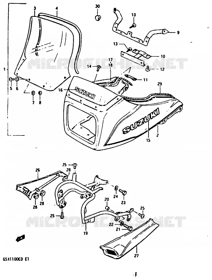 FRONT KUIP (GSX1100ESD) Suzuki MOTO 1100 GSX 1982  GSX1100Z(Z/D)