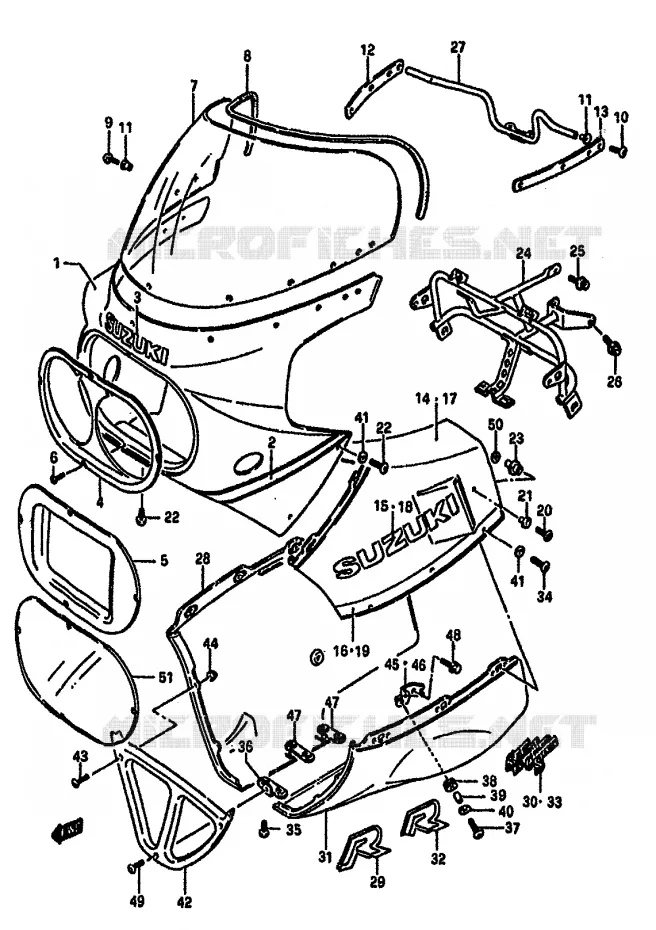 FRONT KUIP (MODELE H) Suzuki MOTO 750 GSX-R 1986  GSX-R750G(F/G/H)