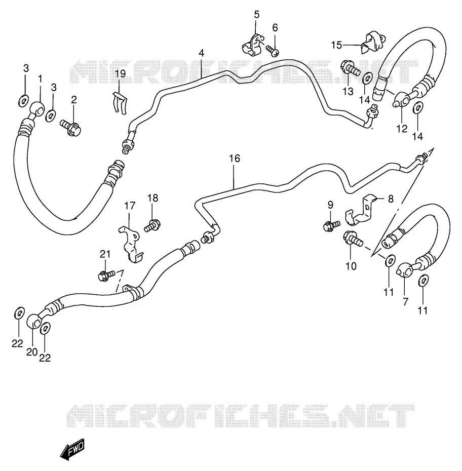 FRONT REMSLANG (GSF1200SAV/SAW/SAX/SAY) Suzuki MOTO 1200 BANDIT 2000  GSF1200Y(E2)