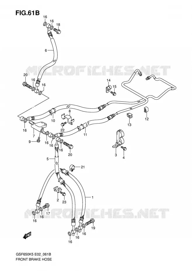 FRONT REMSLANG (GSF650SAK5/SUAK5/SAK6/SUAK6) Suzuki MOTO 650 BANDIT 2006  GSF650UAK6(E2)