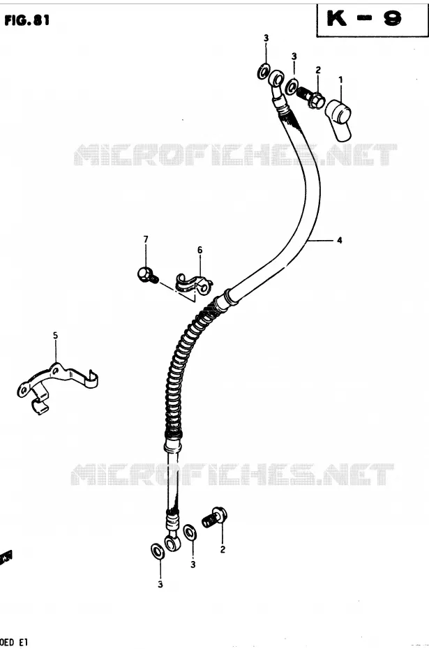 FRONT REMSLANG (GSX250Z/D E24,GSX250SZ E24) Suzuki MOTO 250 GSX 1982  GSX250EZ(Z/D)