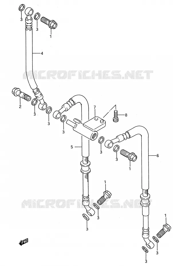FRONT REMSLANG (MODELE N/P) Suzuki MOTO 750 GSX-R 1992  GSX-R750WN(E28)