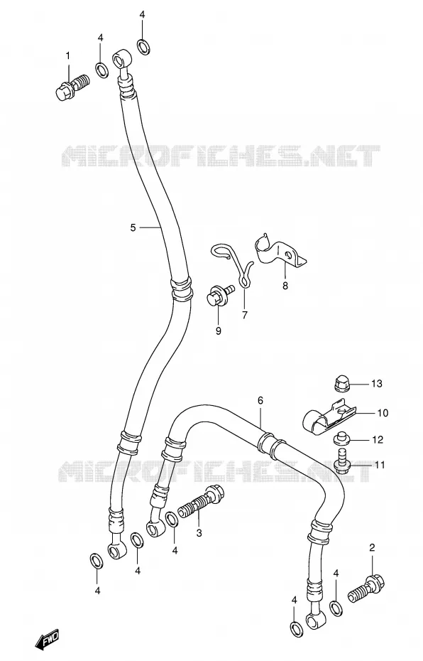 FRONT REMSLANG (MODELE P/R) Suzuki MOTO 1100 GSX-R 1993  GSX-R1100WP(E2)