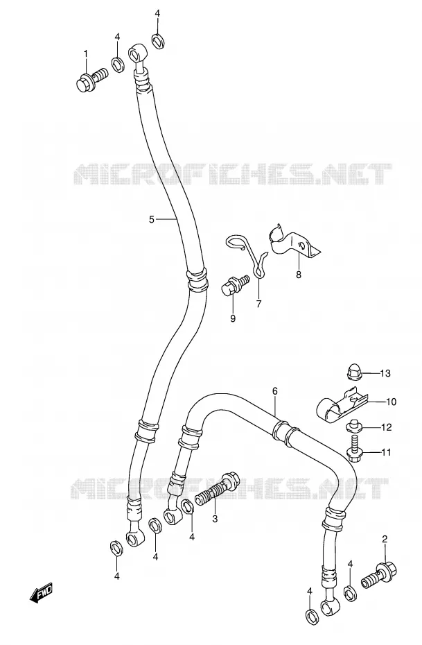 FRONT REMSLANG (MODELE P/R) Suzuki MOTO 1100 GSX-R 1998  GSX-R1100WW(E28)