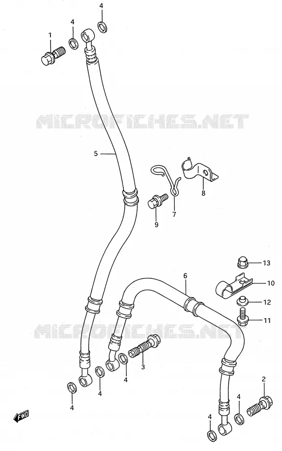FRONT REMSLANG (MODELE R/S) Suzuki MOTO 750 GSX-R 1992  GSX-R750WN(E28)