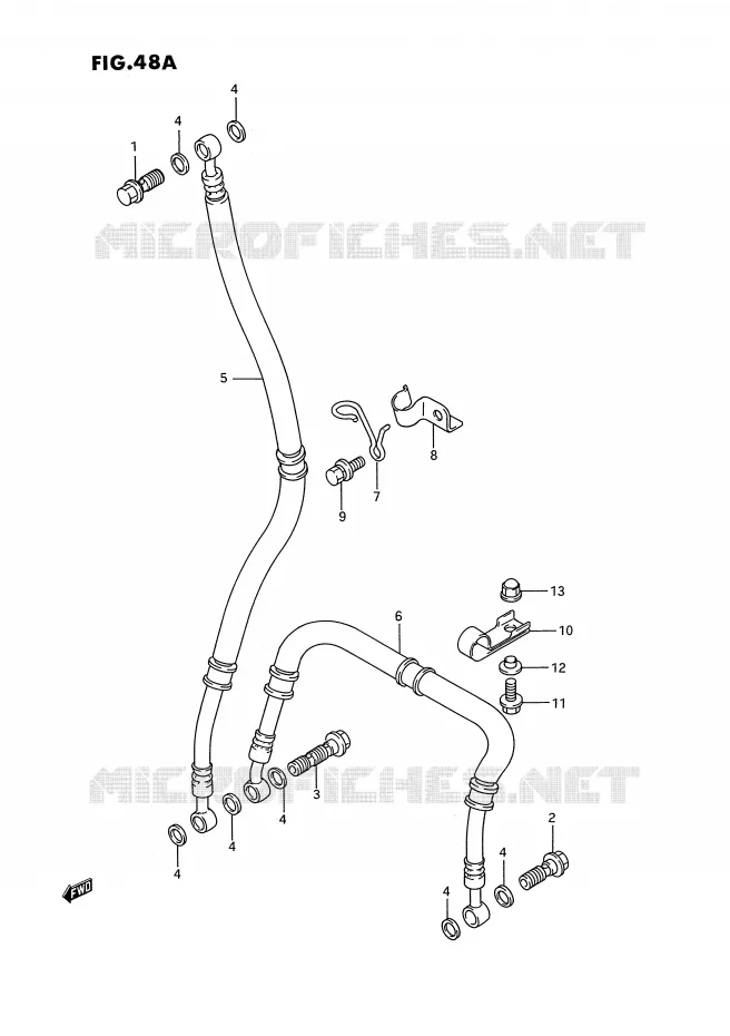 FRONT REMSLANG (MODELE R/S) Suzuki MOTO 750 GSX-R 1995  GSX-R750WS(E2)