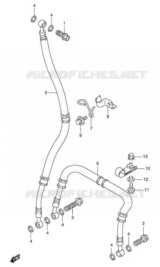 FRONT REMSLANG (MODELE S/T/V/W) Suzuki MOTO 1100 GSX-R 1994  GSX-R1100WR(E2)