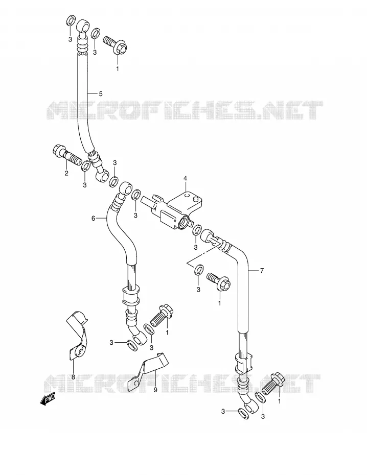 FRONT REMSLANG Suzuki MOTO 1400 GSX 2005  GSX1400U1K5(E2)