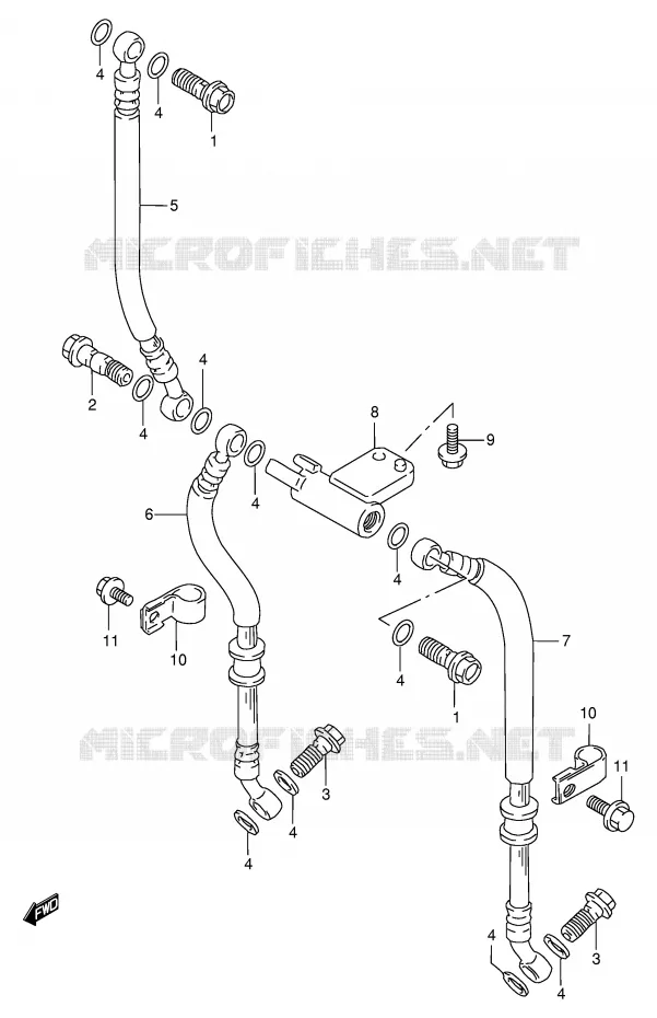 FRONT REMSLANG Suzuki MOTO 600 BANDIT 1995  GSF600S/GSF600US